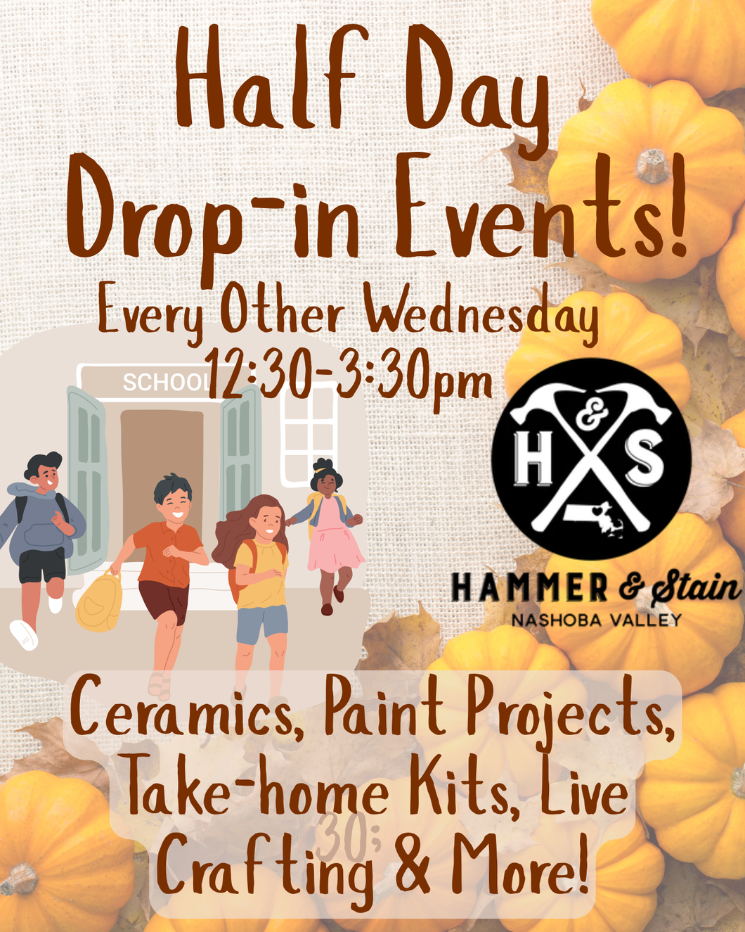 10/28/26 - Wednesday 12:30- 3:30pm - 🚌***Half day Drop-In***🚸